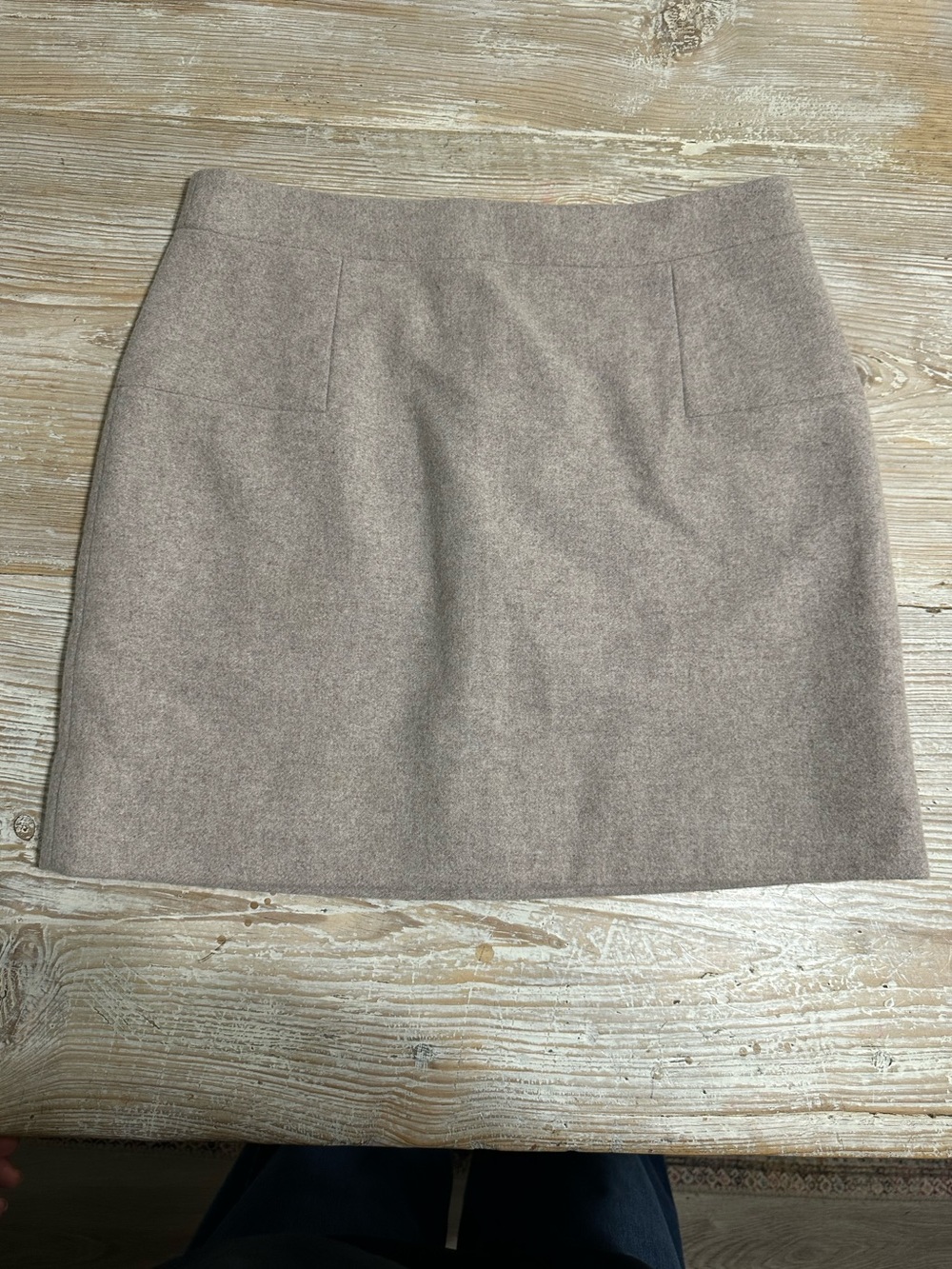 J. Crew Classic Taupe Wool-Blend Mini Skirt sz 8